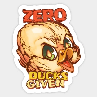 Zero Ducks Given retro art Sticker